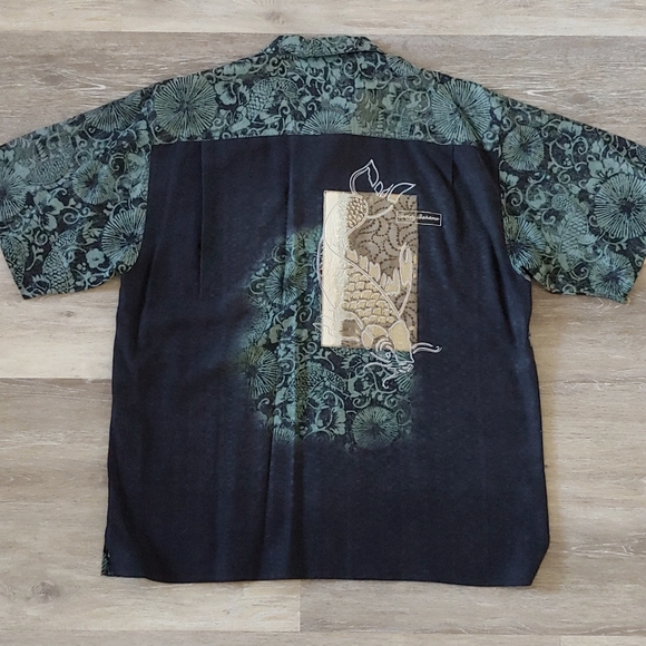 Tommy Bahama Other - Tommy Bahama 100% Silk Koi Graphic Button Down Shirt Size XL